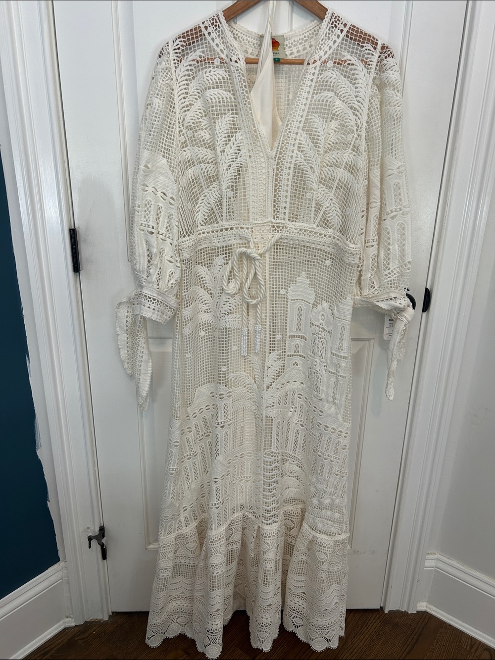 Farm Rio Ivory Crochet Maxi Dress size small